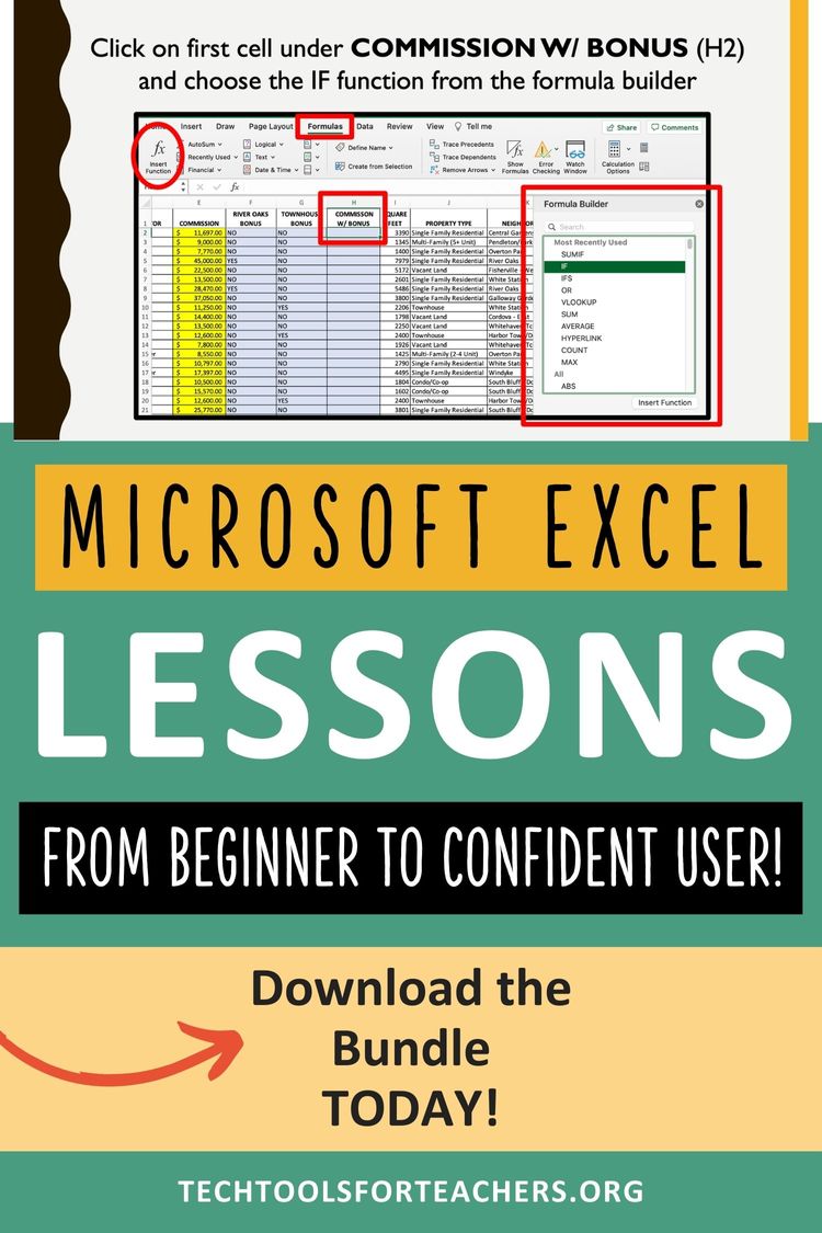 Learn Microsoft Excel: Tutorial Lesson Bundle